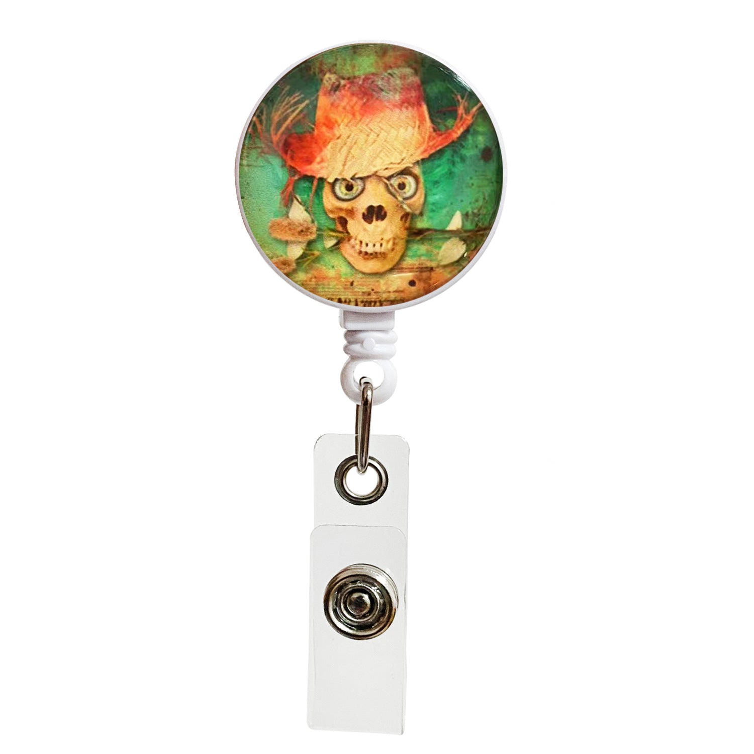 Wholesale Halloween Crystal Glass Skull Telescopic Keychain